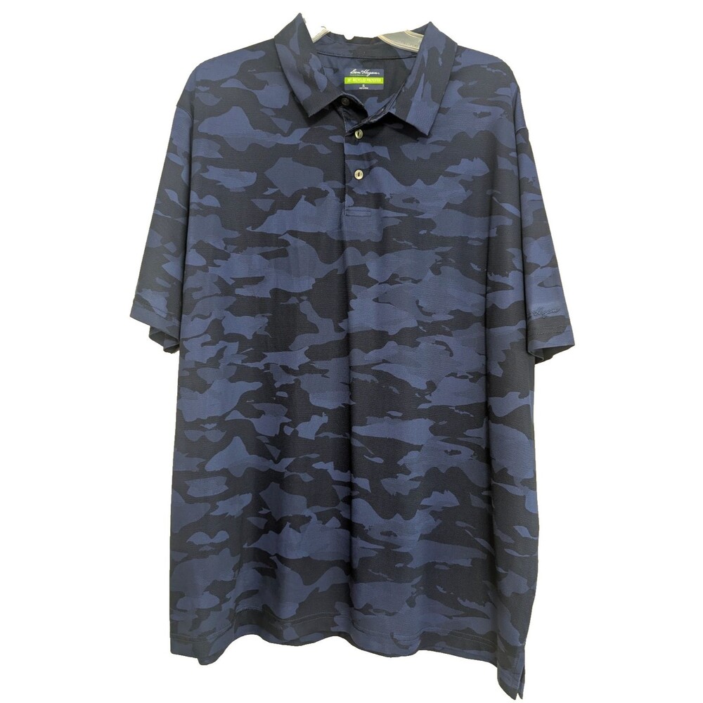 Ben Hogan Performance Golf Polo Shirt Men's XL Blue Tonal Camo Short Sleeve